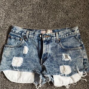 Levi's Blue Distressed 550 Jean Shorts